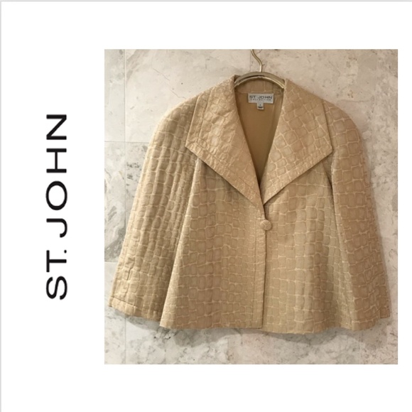 St. John Jackets & Blazers - ST JOHN {4} Jacket Gold 🌟HP🌟Swing Animal Print